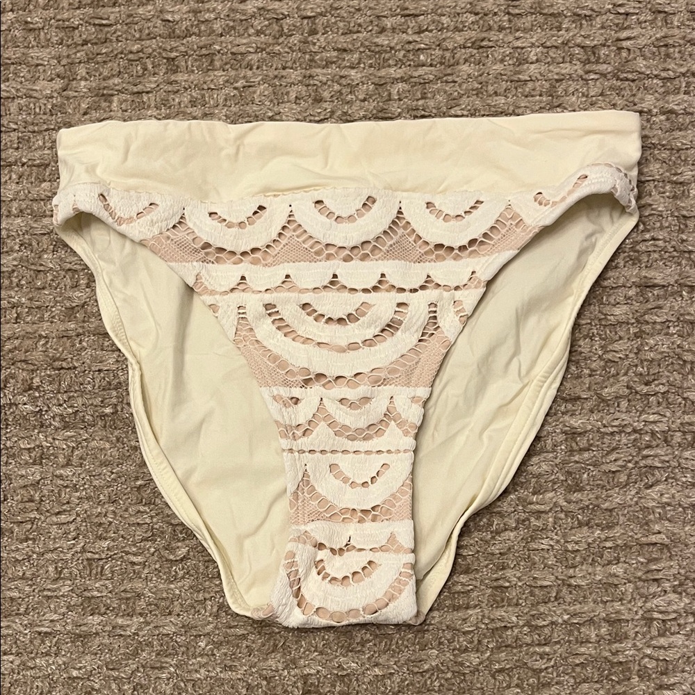 Pilyq Cream Lace Bikini Bottom